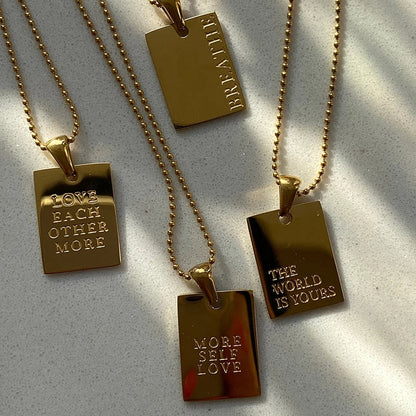 Motivational Tag Necklace